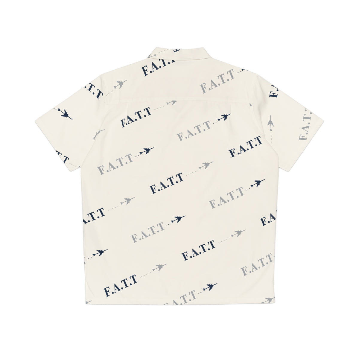 F.A.T.T Flight Monogram Button-Up — White / Navy