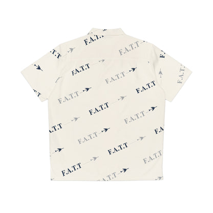 F.A.T.T Flight Monogram Button-Up — White / Navy