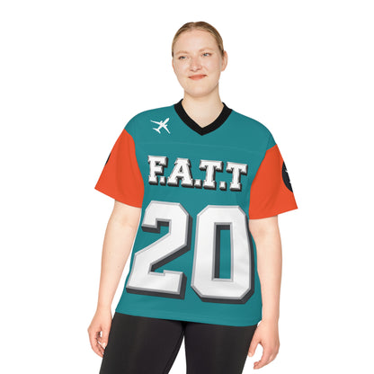 F.A.T.T #20 Football Jersey — Miami | Aqua / Orange