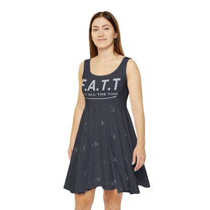 F.A.T.T Women's Flight Skater Dress — Charcoal / Silver