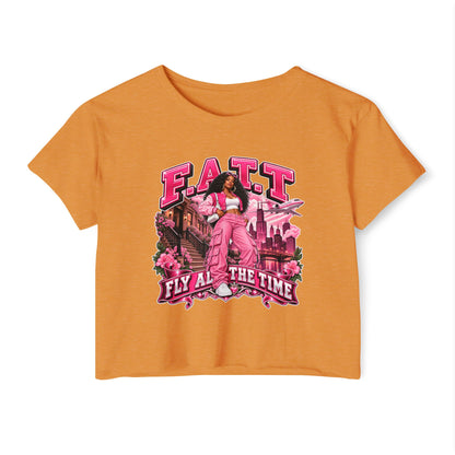 F.A.T.T Women's Pink City Graphic Crop Top