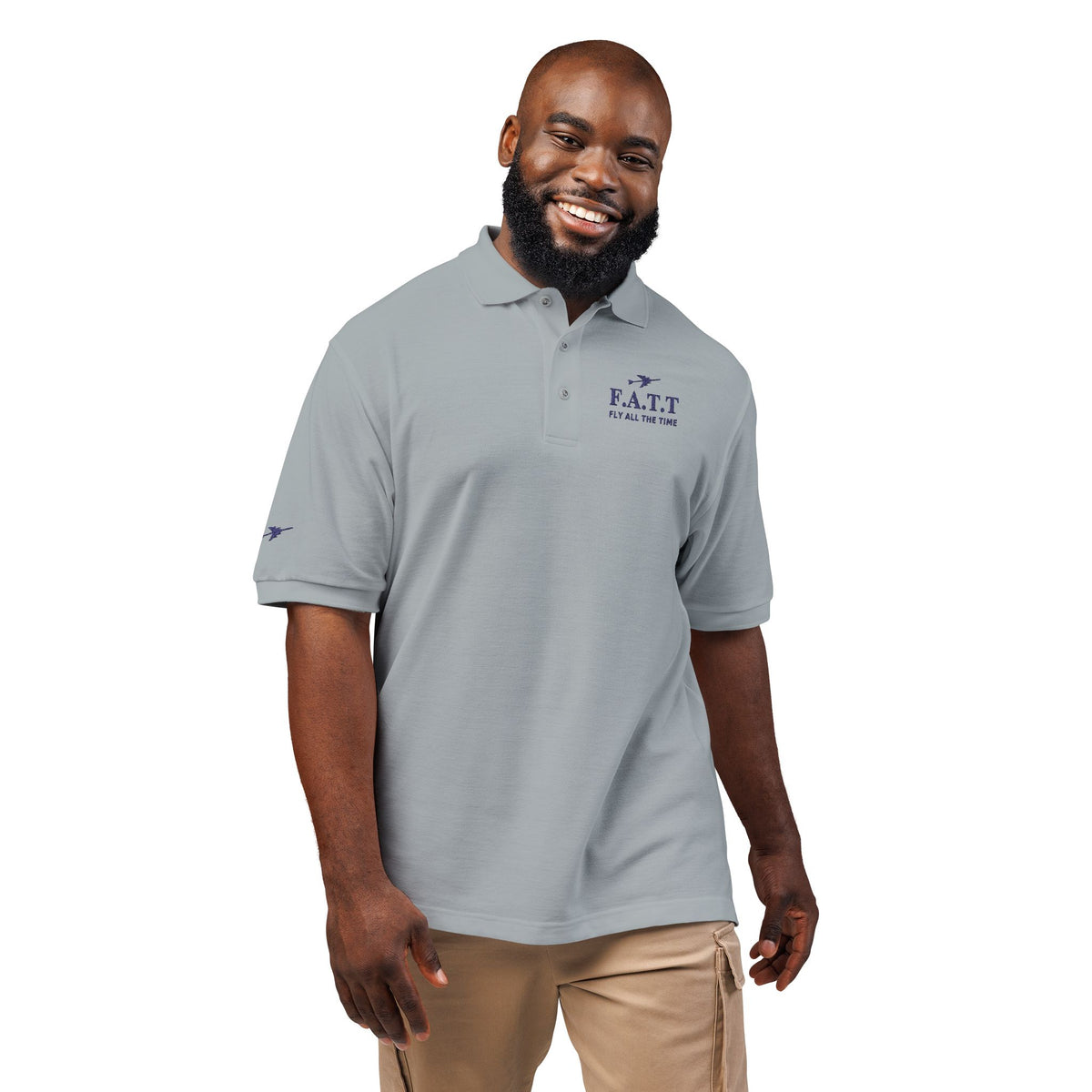 F.A.T.T Signature Embroidered Polo — Navy Stitch