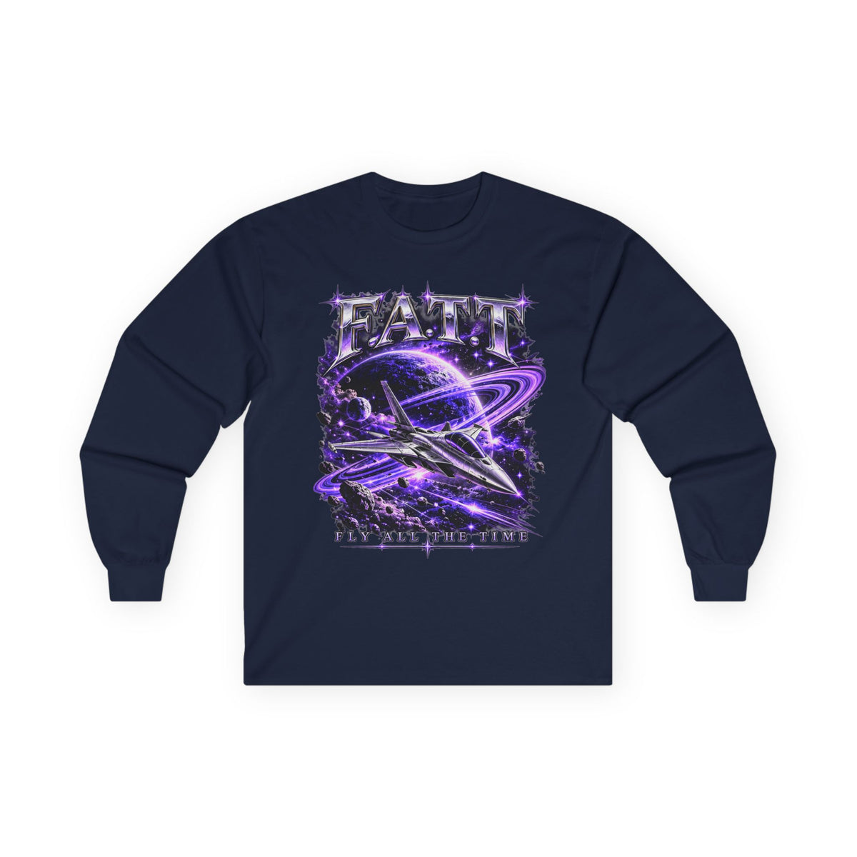 F.A.T.T Purple Space Flight Graphic Long Sleeve