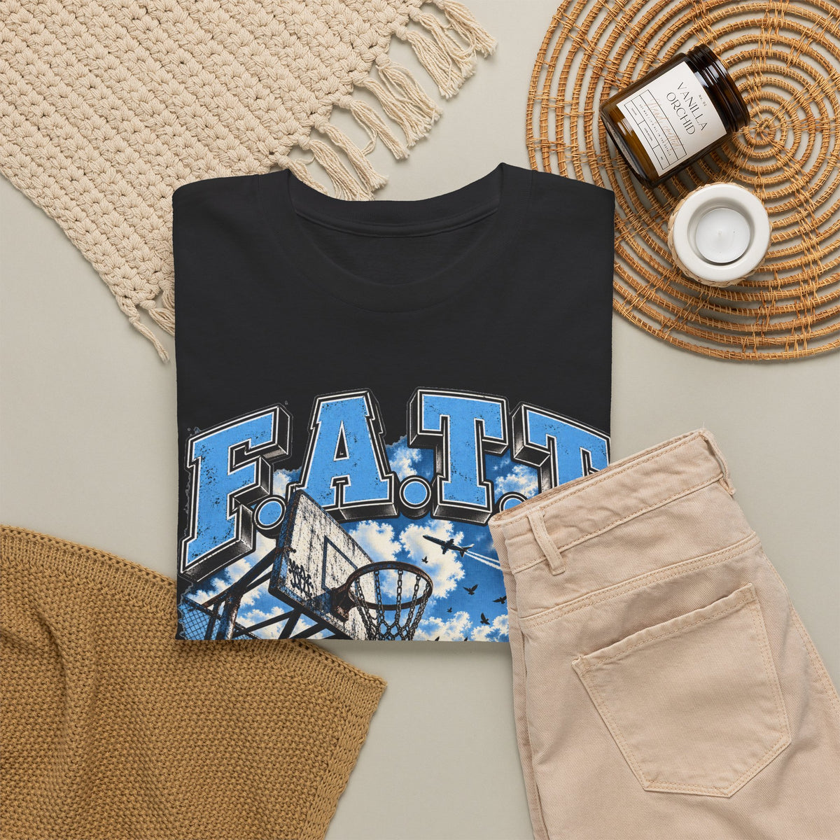 F.A.T.T Rooftop Hoops Graphic Tee — UNC | Cotton S–5XL