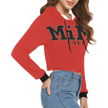 MiMi by FATT Women’s Cropped Hoodie — Black, Red & Camouflage