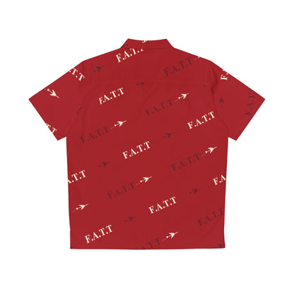 F.A.T.T Flight Monogram Button-Up — Red / Ivory