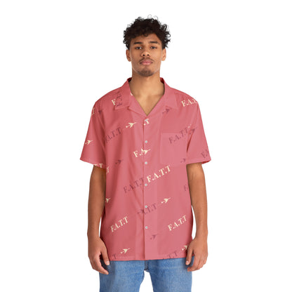 F.A.T.T Flight Monogram Button-Up — Pink / Ivory