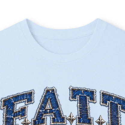 F.A.T.T Women’s Denim Bow Graphic Long Sleeve