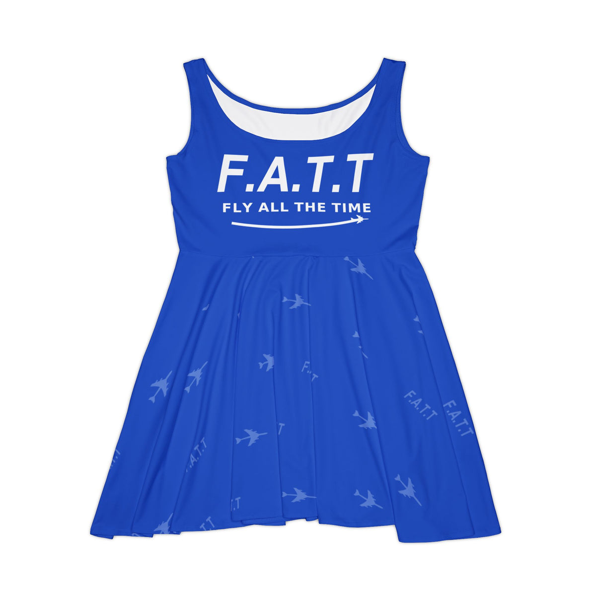 F.A.T.T Women's Flight Skater Dress — Cobalt / White