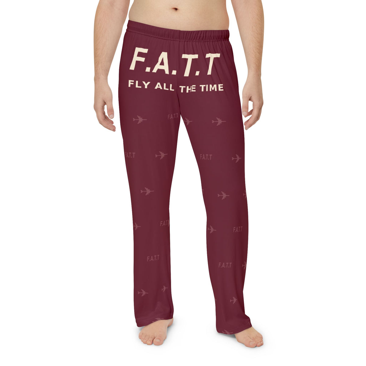 F.A.T.T Men's Flight Lounge Pants — Burgundy / Cream