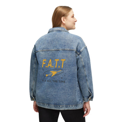 F.A.T.T Women's Flight Denim Jacket — Mustard / Black