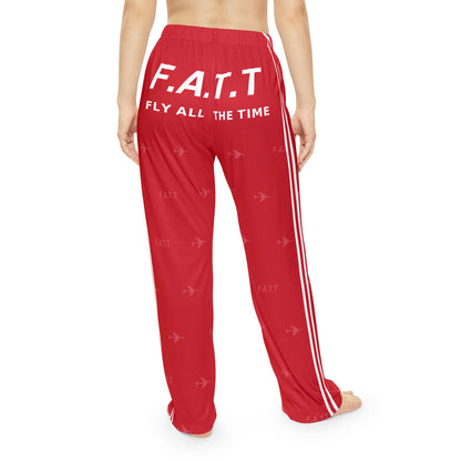 F.A.T.T Women's Flight Lounge Pants — Cherry Red / White