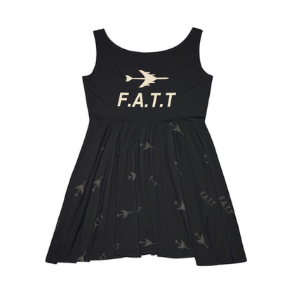 F.A.T.T Women's Flight Skater Dress — Jet Black / Cream