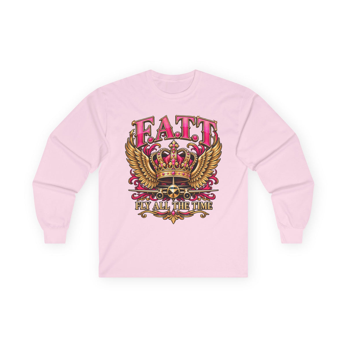 F.A.T.T Women’s Pink & Gold Crown Graphic Long Sleeve