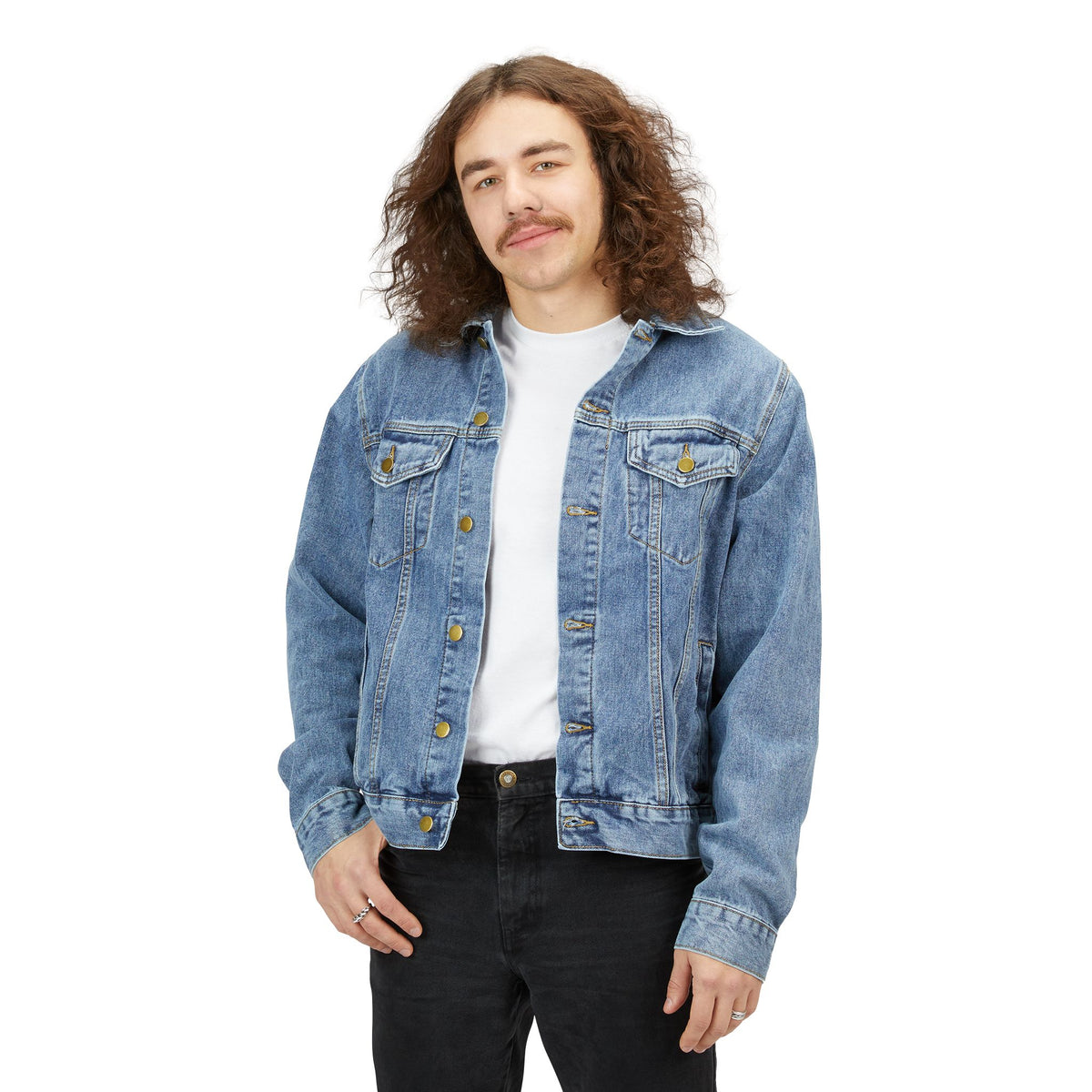 F.A.T.T Men's Flight Denim Jacket — Burnt Orange / Cream