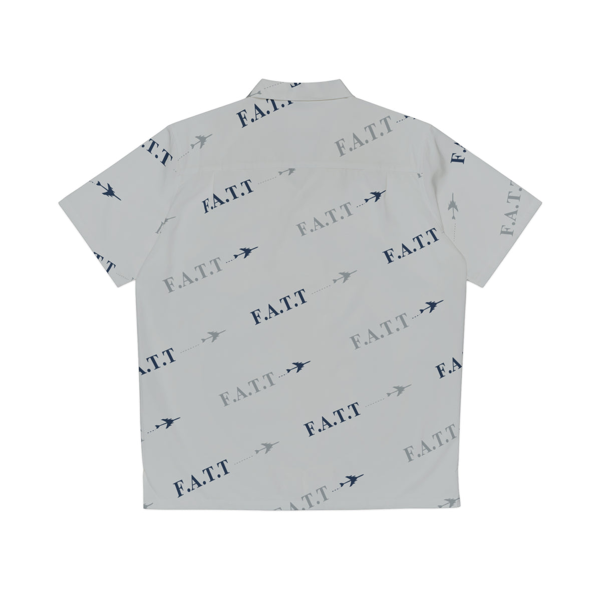 F.A.T.T Flight Monogram Button-Up — Cool Grey / Navy
