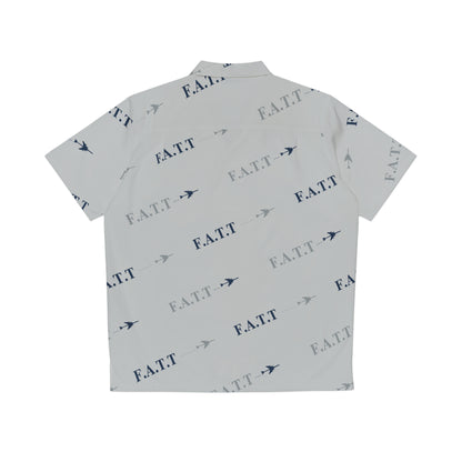 F.A.T.T Flight Monogram Button-Up — Cool Grey / Navy