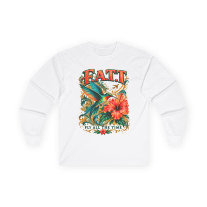 F.A.T.T Women’s Hummingbird & Hibiscus Graphic Long Sleeve