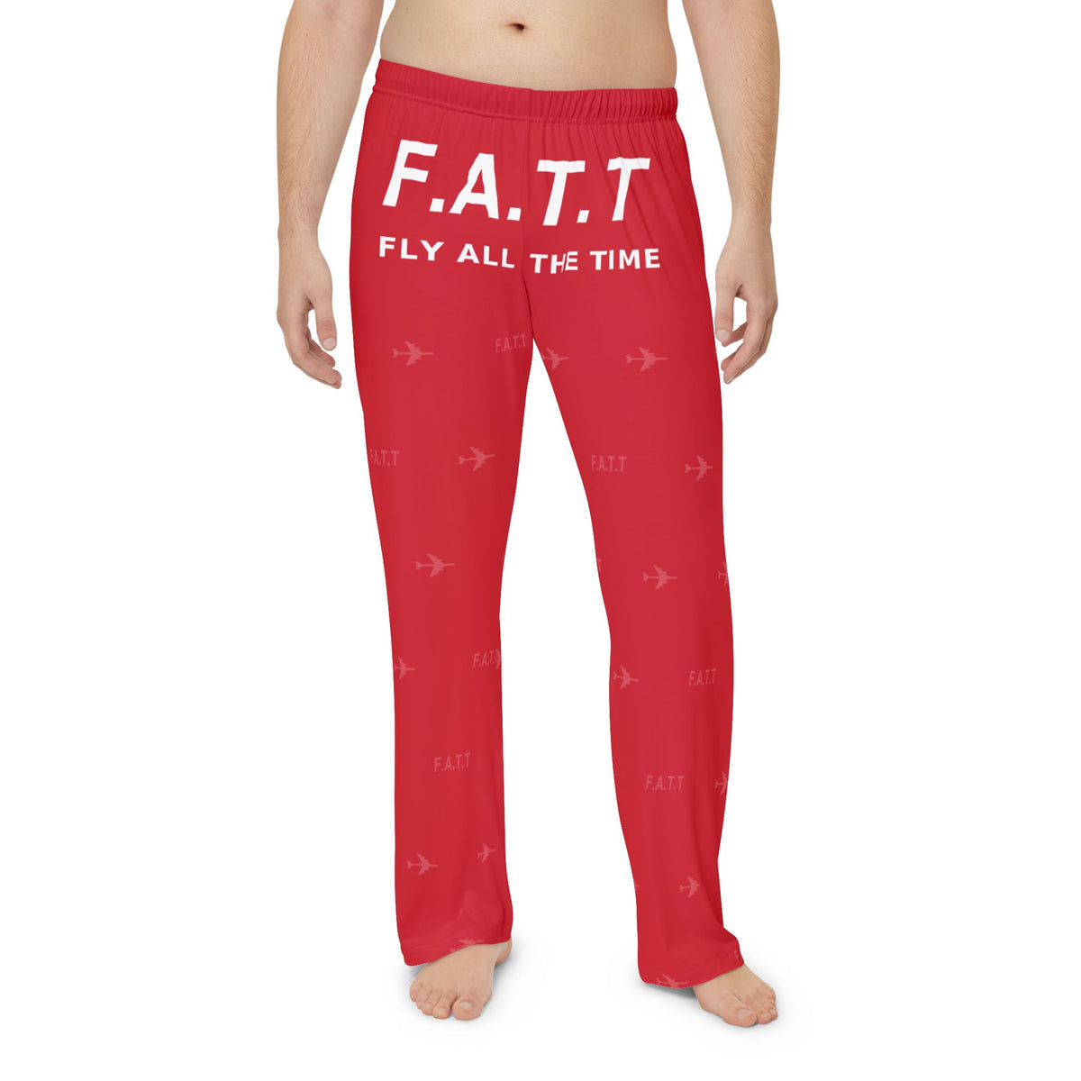 F.A.T.T Men's Flight Lounge Pants — Cherry Red / White