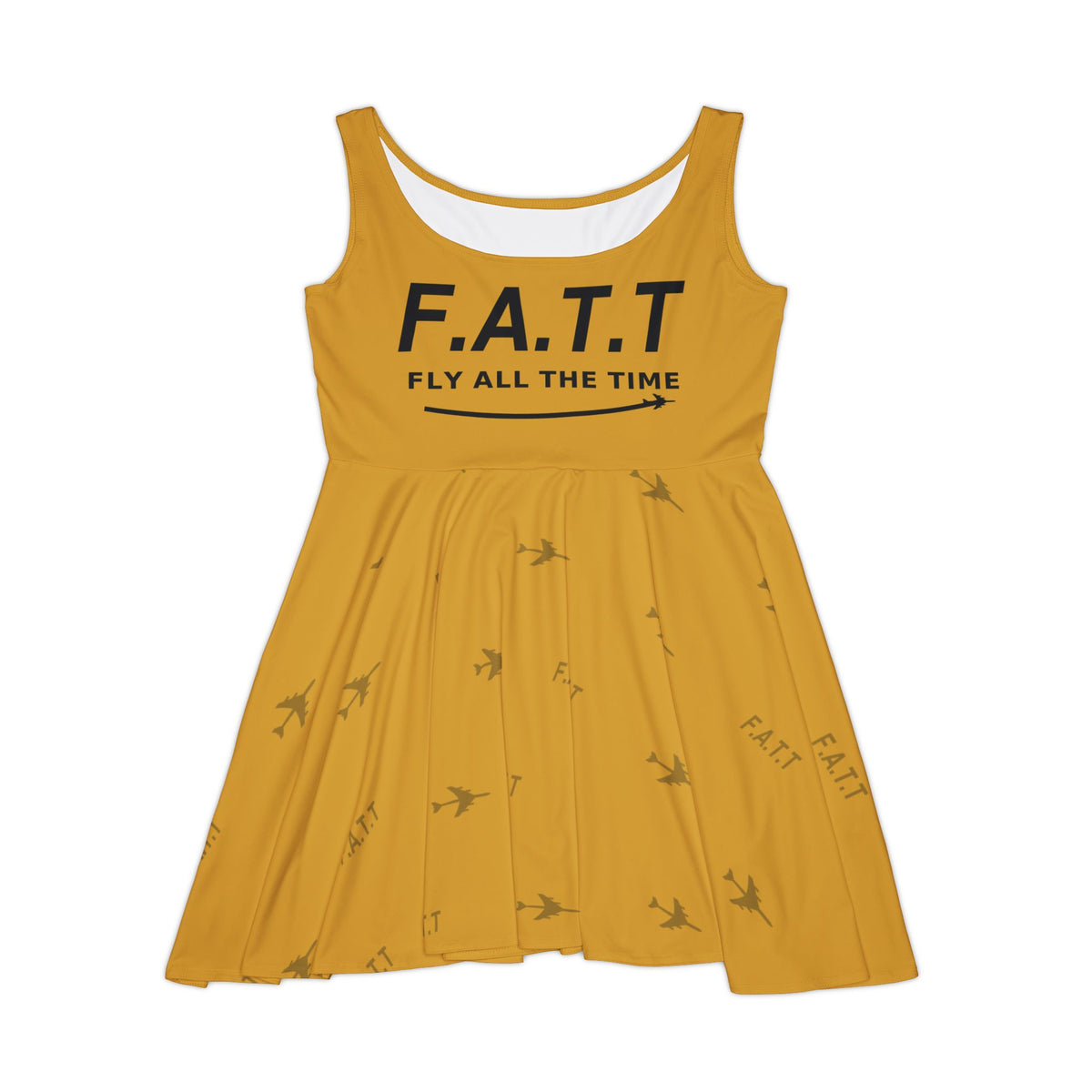 F.A.T.T Women's Flight Skater Dress — Mustard / Black
