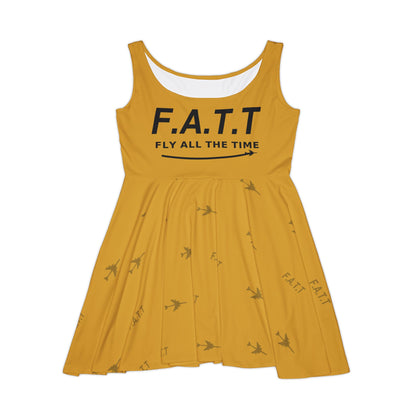 F.A.T.T Women's Flight Skater Dress — Mustard / Black