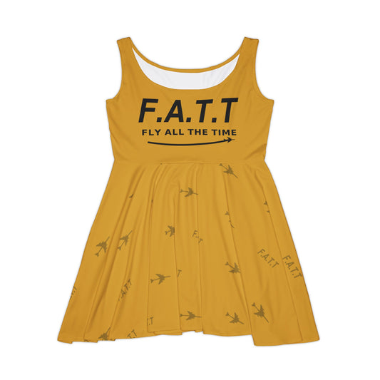 F.A.T.T Women's Flight Skater Dress — Mustard / Black