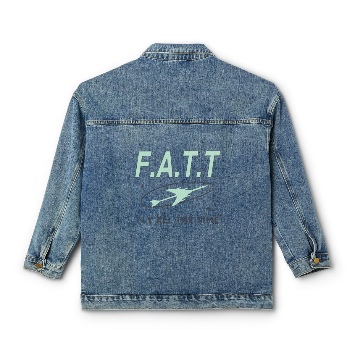 F.A.T.T Women's Flight Denim Jacket — Mint / Charcoal