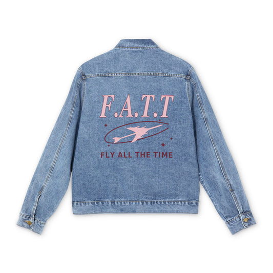 F.A.T.T Men's Flight Denim Jacket — Blush / Burgundy