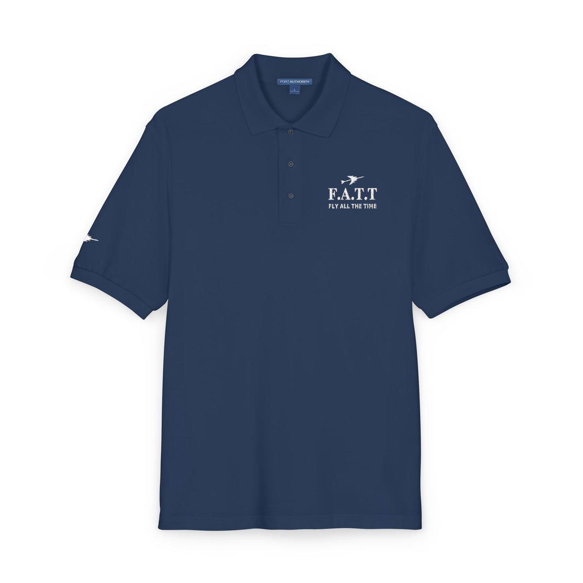 F.A.T.T Signature Embroidered Polo — White Stitch