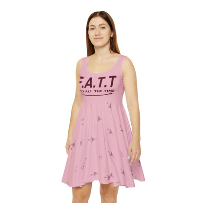 F.A.T.T Women's Flight Skater Dress — Blush / Burgundy
