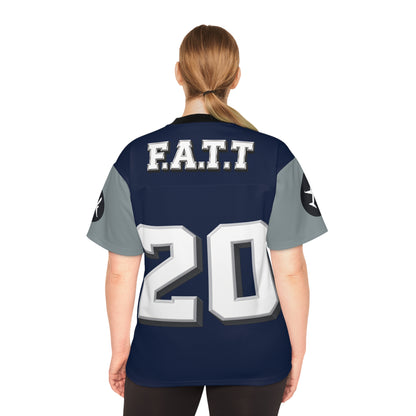 F.A.T.T #20 Football Jersey — Dallas | Navy / White / Metallic Silver