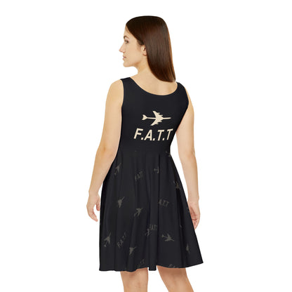 F.A.T.T Women's Flight Skater Dress — Jet Black / Cream