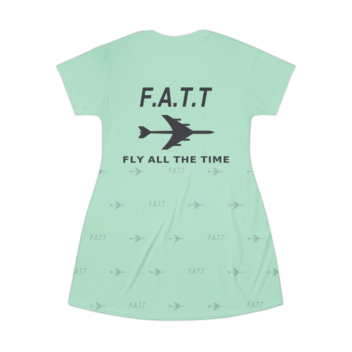 F.A.T.T Women's Flight T-Shirt Dress — Mint / Charcoal
