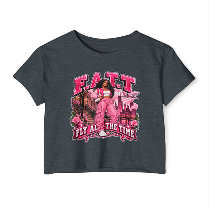 F.A.T.T Women's Pink City Graphic Crop Top