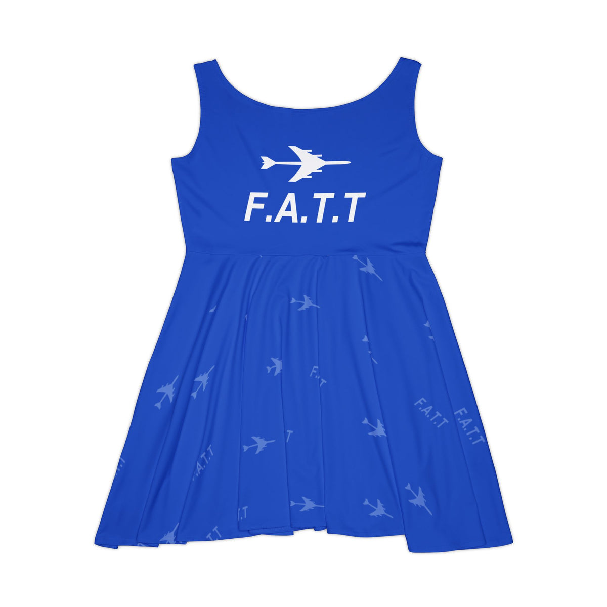 F.A.T.T Women's Flight Skater Dress — Cobalt / White