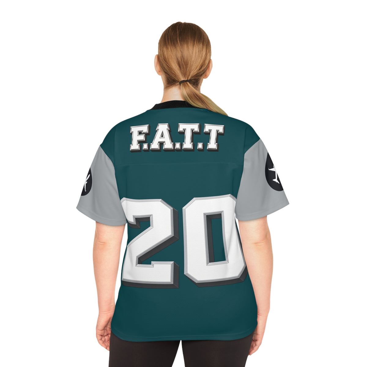 F.A.T.T #20 Football Jersey — Philadelphia | Midnight Green / Silver