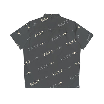 F.A.T.T Flight Monogram Button-Up — Steel Grey / Ivory