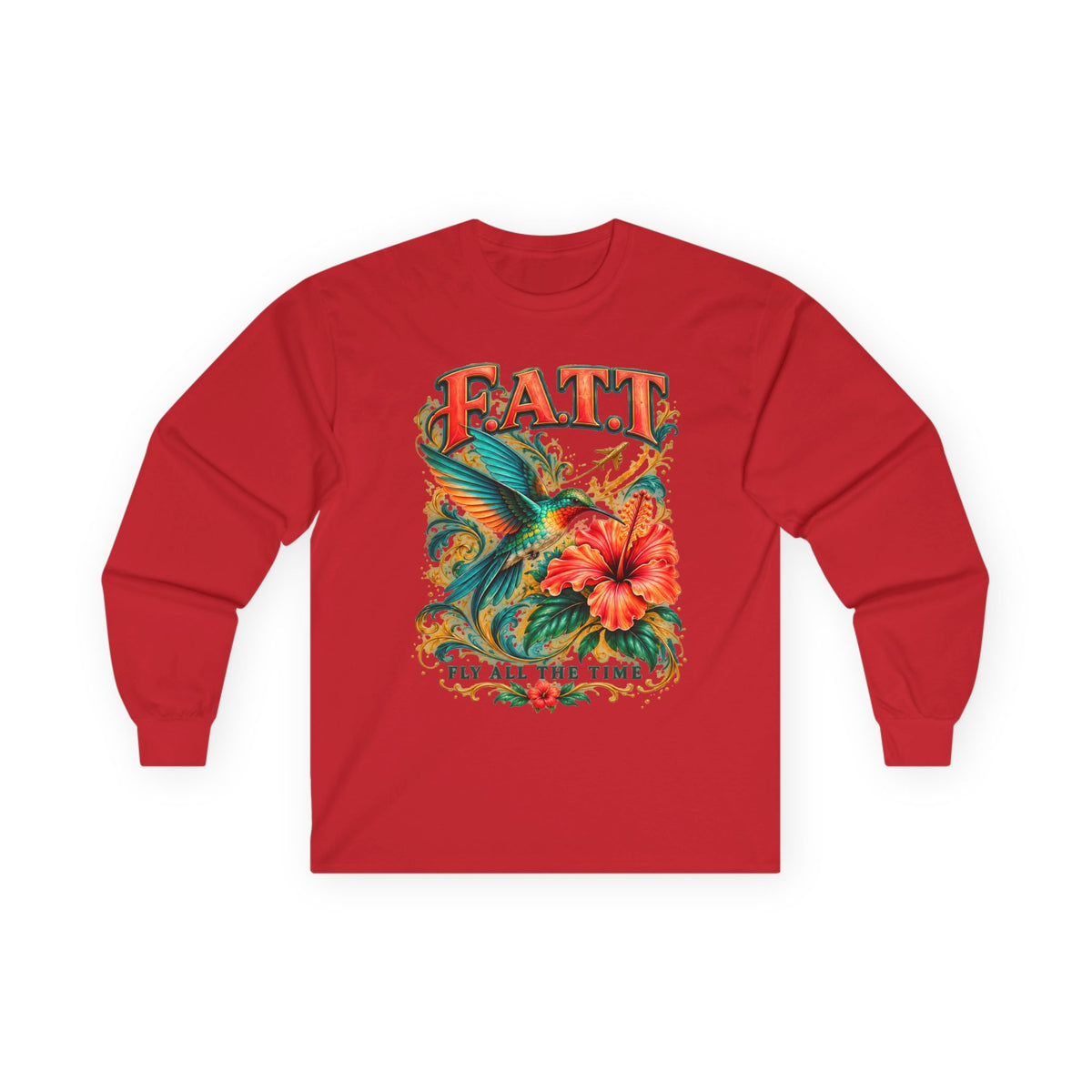F.A.T.T Women’s Hummingbird & Hibiscus Graphic Long Sleeve