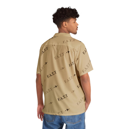 F.A.T.T Flight Monogram Button-Up — Stone / Chocolate