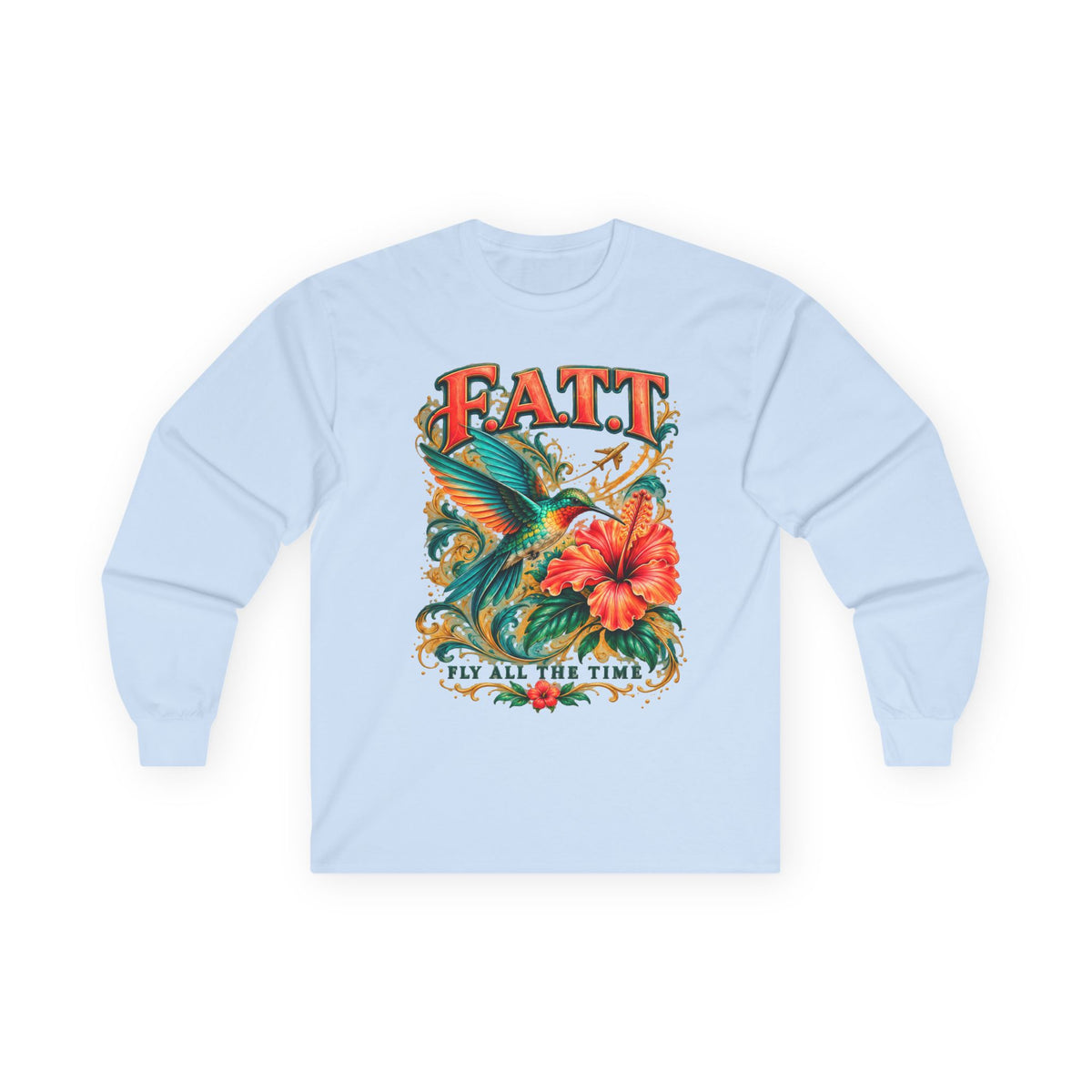 F.A.T.T Women’s Hummingbird & Hibiscus Graphic Long Sleeve