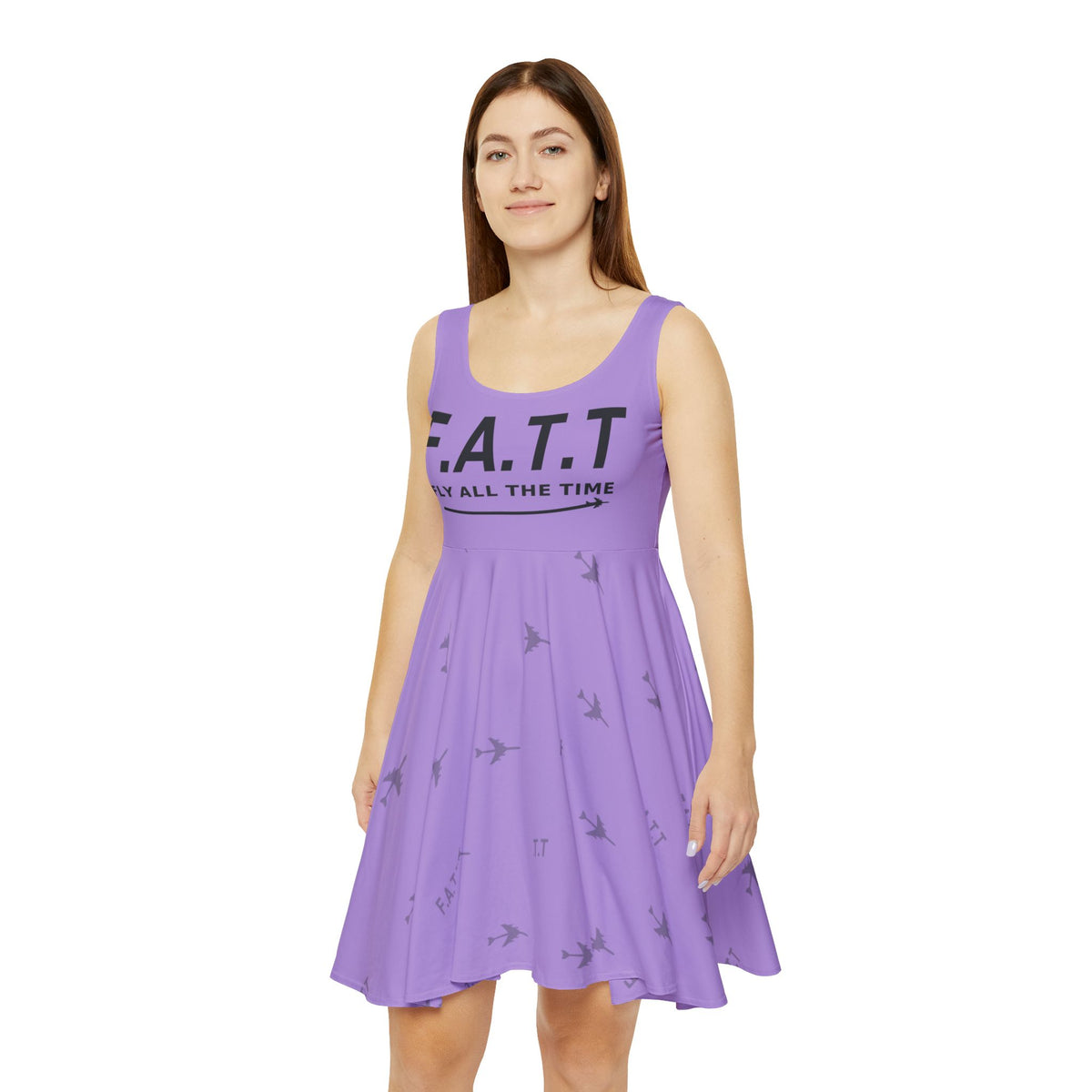 F.A.T.T Women's Flight Skater Dress — Lavender / Charcoal