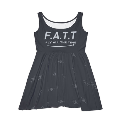 F.A.T.T Women's Flight Skater Dress — Charcoal / Silver