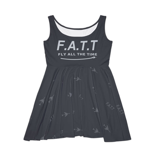 F.A.T.T Women's Flight Skater Dress — Charcoal / Silver