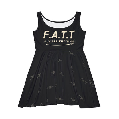 F.A.T.T Women's Flight Skater Dress — Jet Black / Cream