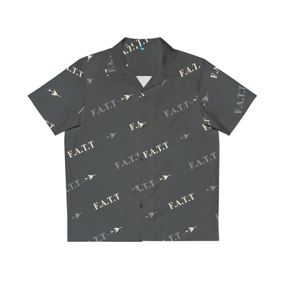 F.A.T.T Flight Monogram Button-Up — Steel Grey / Ivory