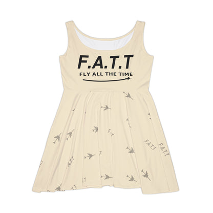 F.A.T.T Women's Flight Skater Dress — Ivory / Black