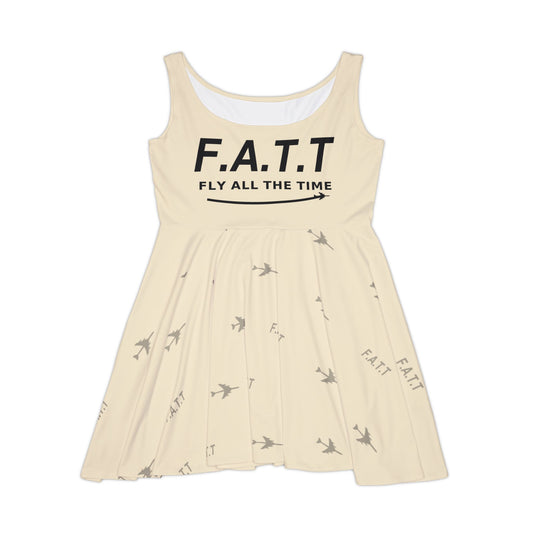 F.A.T.T Women's Flight Skater Dress — Ivory / Black