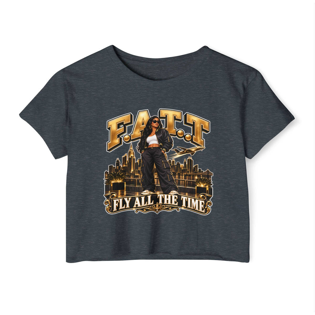 F.A.T.T Women's Gold City Graphic Crop Top