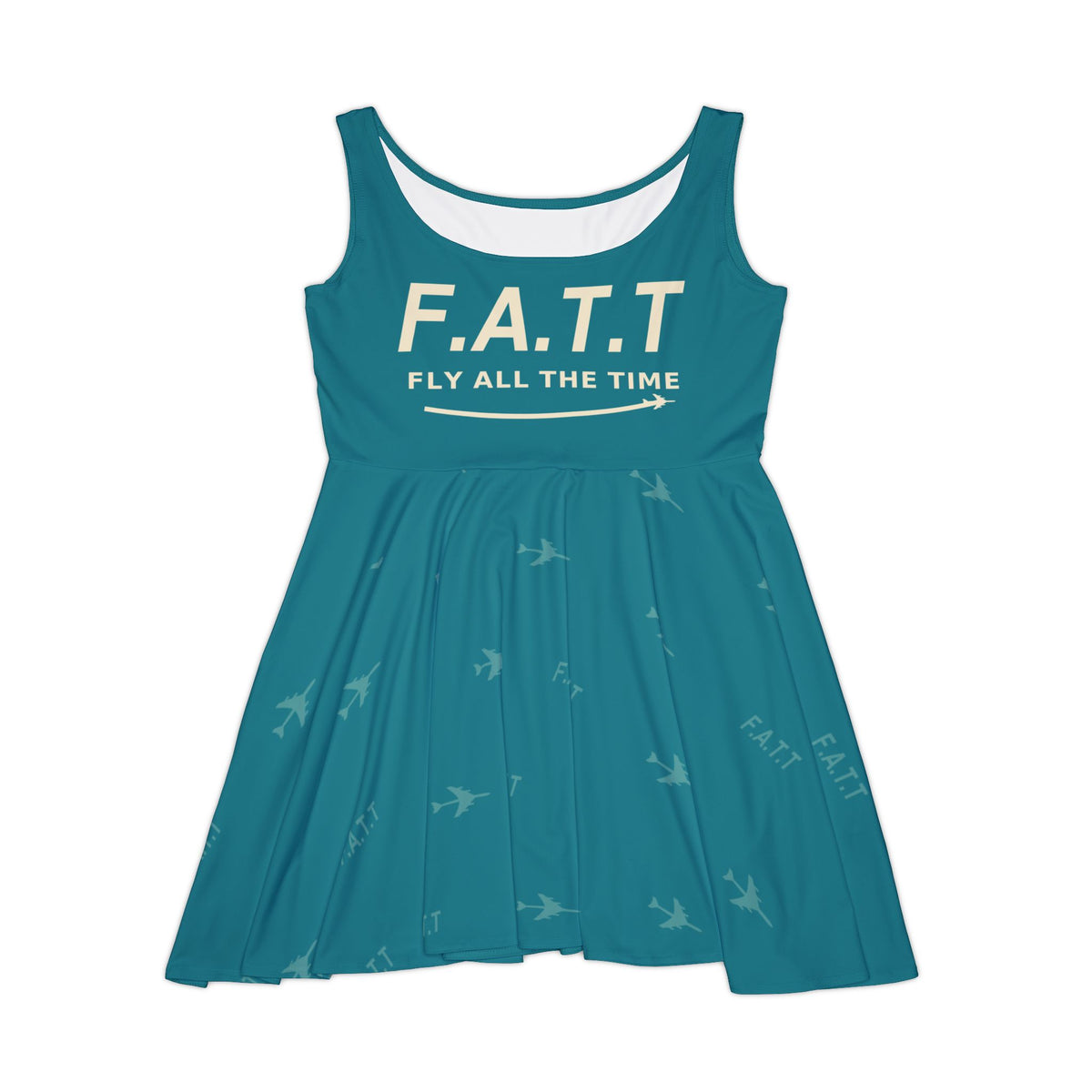 F.A.T.T Women's Flight Skater Dress — Teal / Cream