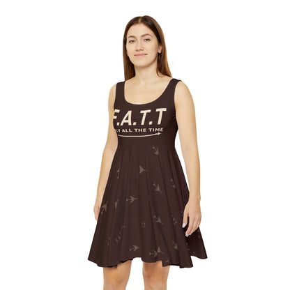 F.A.T.T Women's Flight Skater Dress — Chocolate / Cream